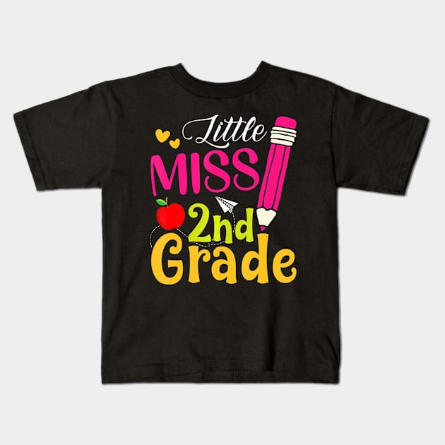 Little Miss 2nd Grade Cute Back To School Hello Second Grade Kids T-Shirt by mccloysitarh